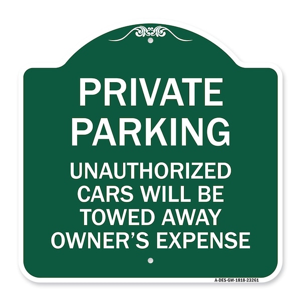 Private Parking Unauthorized Cars Will Be Towed Away at Owners Expense, A-DES-GW-1818-23261